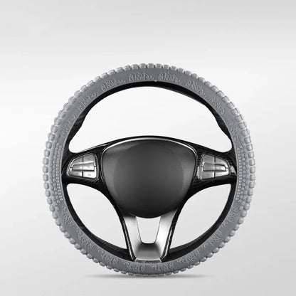 Universal Elastic Car Silicone Steering Wheel Cover Tire Texture Soft No Inner Ring Steering Wheel Automobiles Accessories