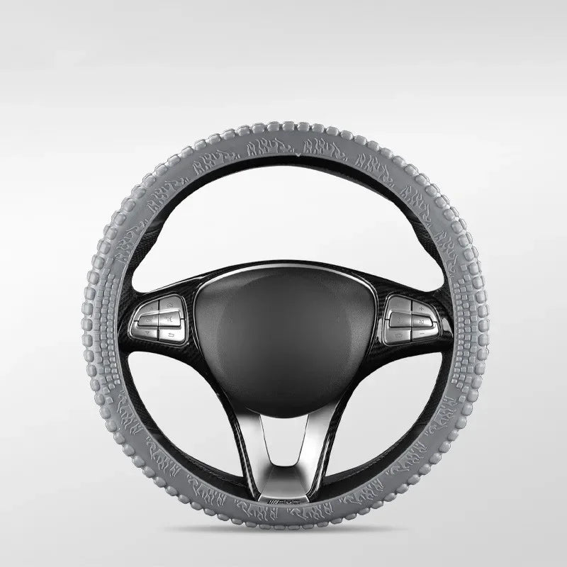 Universal Elastic Car Silicone Steering Wheel Cover Tire Texture Soft No Inner Ring Steering Wheel Automobiles Accessories