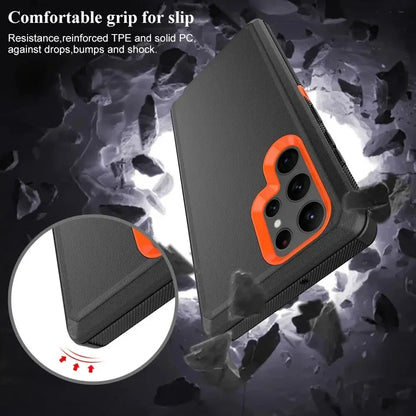 3-in-1 Military Armor Shockproof Phone Case For Samsung S25 S24 S23 S22 S21 S20 Ultra Plus Note20 Otter Case Box Belt Clip Cover