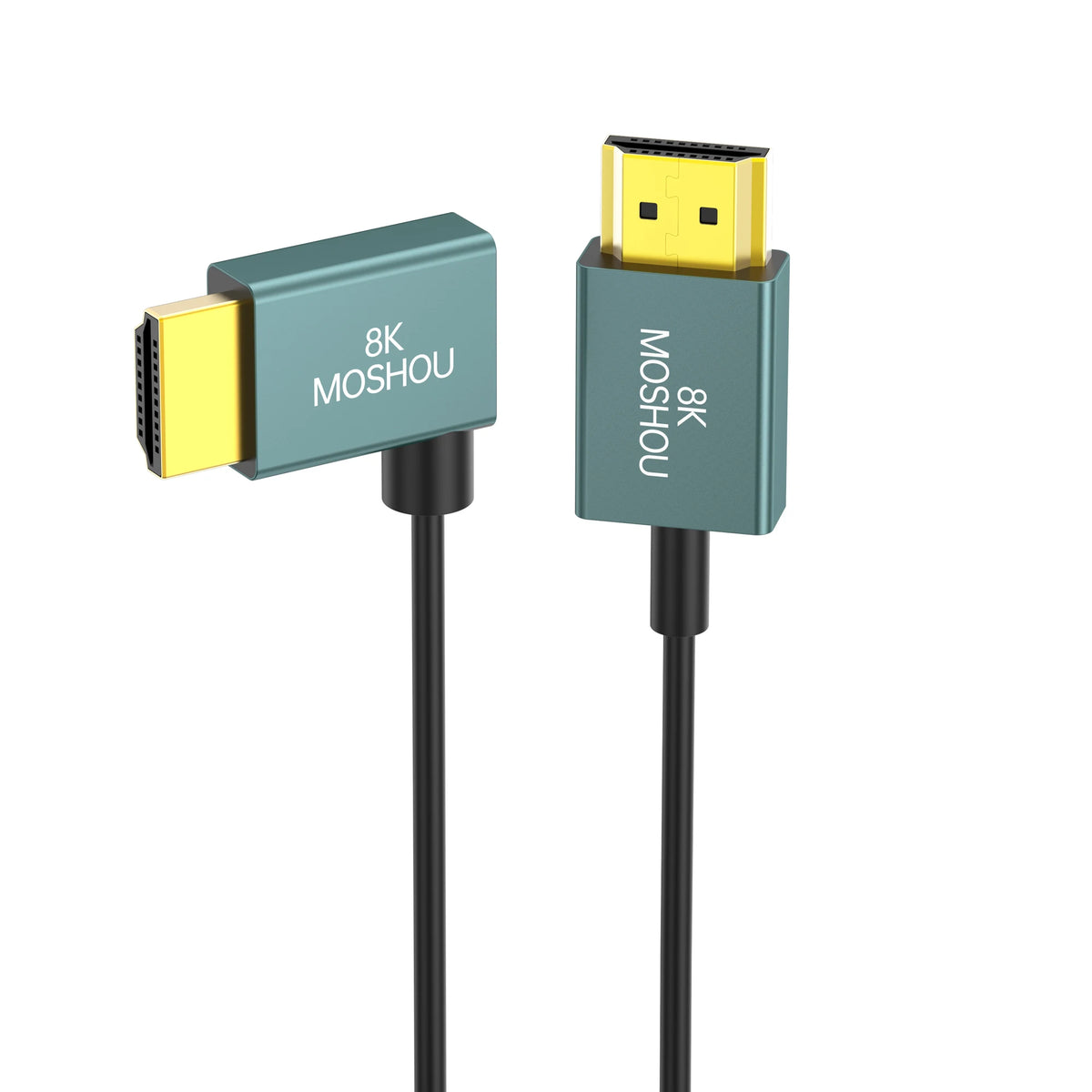 MOSHOU Ultra Thin 8K HDMI 2.1 90 Degree Down Angle Cable Flexible Slim High Speed Cord Support 4K@120Hz 8K@60Hz for TV HDTV PS5