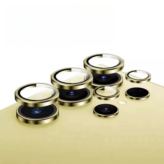 10H Aluminium Alloy Camera Protect Ring For Samsung Galaxy S24 Ultra S24+ S23 Plus S24FE S23FE Back 9D Tempered Glass Lens Cover