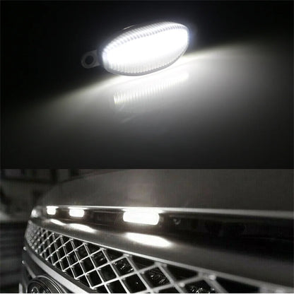Universal Smoked Lens Amber / White LED Car Front Grille Clearance Marker Light Assemblies W/ Wiring Harness Kit For Truck SUV