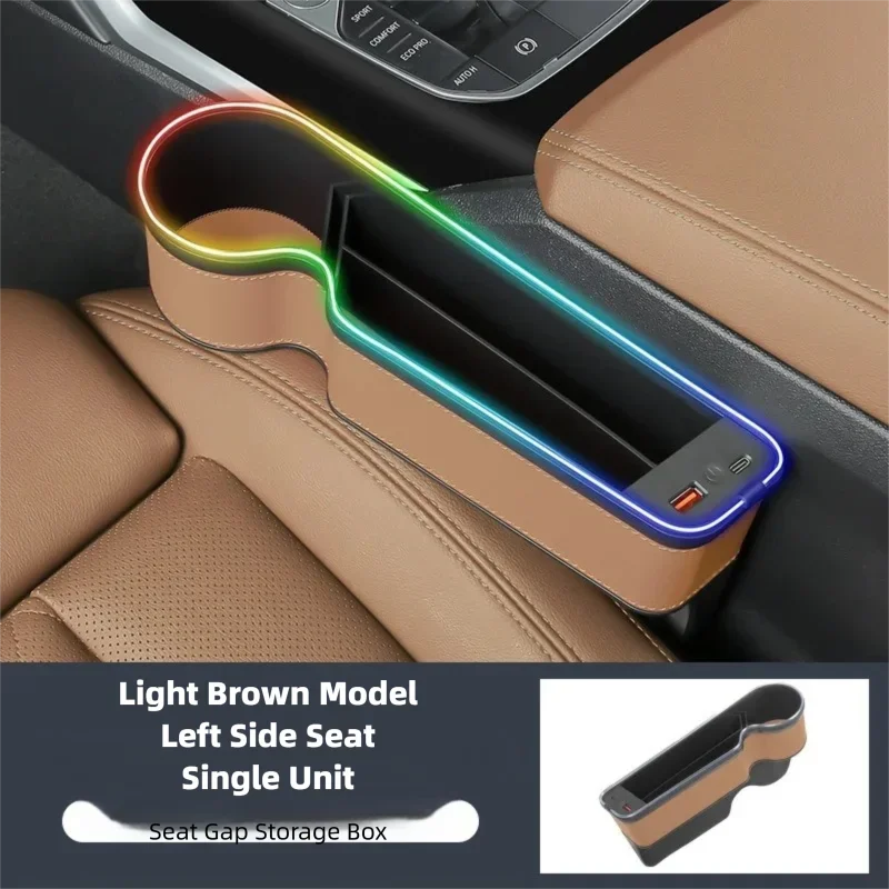 7 Color Led Car Seat Gap Filler Organizer Car Seat Pocket Gap Filler, Car Gap Organizer Storage Console Side Seat Gap Filler