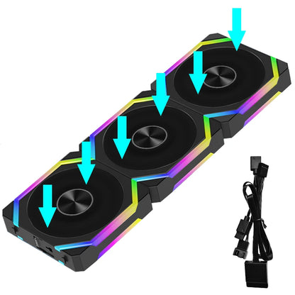 JUMPEAK CS120 ARGB Cooling Fan 360mm 240mm Modular Stackable Splicing Silent 120mm RGB Fans Kit For Gaming PC Case Water Cooler