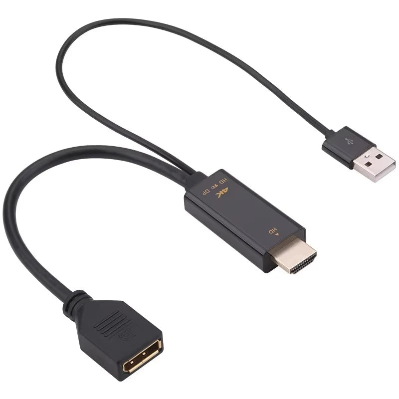 4K@60Hz 2K@120Hz HDMI-Compatible to DisplayPort Cable HDMI-Compatible Source To DP Display Monitor Cable for PC Laptop PS5 Xbox