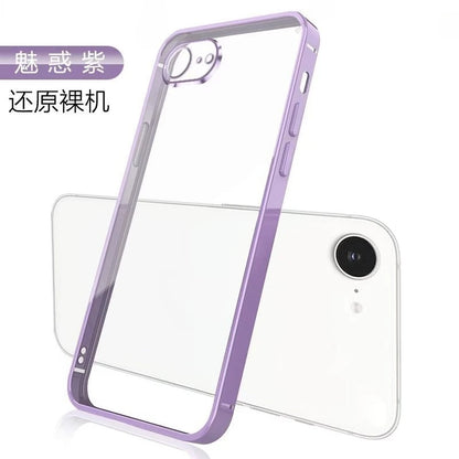 Case For IPhone 17E 16E Simple Transparent Frosted Electroplated Frame Ultra-thin Silicone Cover For 17e 16e Shockproof Funda