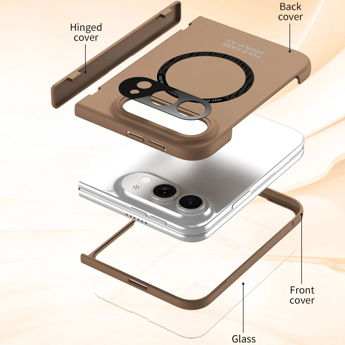 Full Cover For Magsafe Case Hinge Protection For iPhone Duo 2026 Magnetic Free Folding Phone Shell With Front Screen Protector