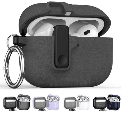 Wireless Earphones Protection Case For Apple AirPods 4 3 Pro 2 1 With Safety Lock Buckle Shockproof Shell Headphone Accessories