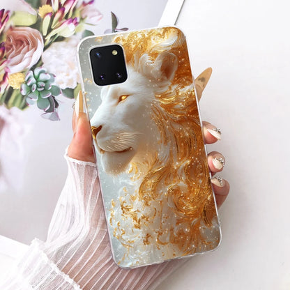For Samsung Galaxy Note 10 Lite Case SM-N770F Luxury Flowers Painted Cover Soft Silicone Case For Samsung S10 Lite SM-G770F Bags