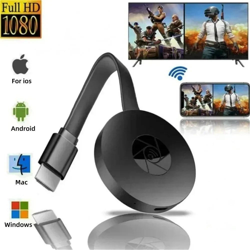 Portable 1080P Wireless TV Stick Video Receiver TV HD WIFI Dongle Adapter For Android/iOS TV Box Computer Live Screen Projector