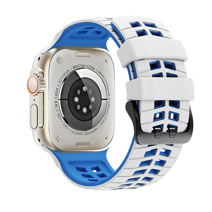 Two-tone Silicone Strap For Apple Watch Ultra 2 3 49mm Wristband For iWatch SE 5 6 7 8 9 10 11 44mm 45mm 46mm Band Bracelet