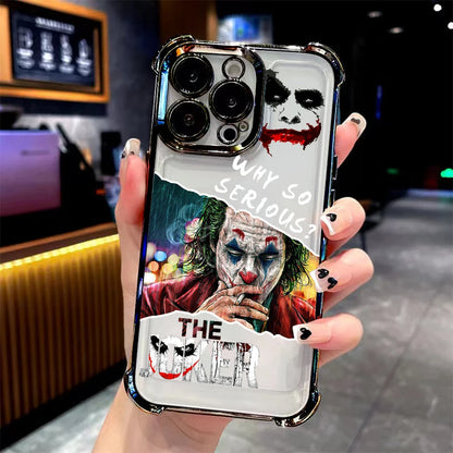 Cool Crazy j-jokers Plating Phone Case For iPhone 17 16e 16 15 14 13 12 11 Pro Max XR XSMax 7 8 Mini Air Plus Anti-Fall Airabag