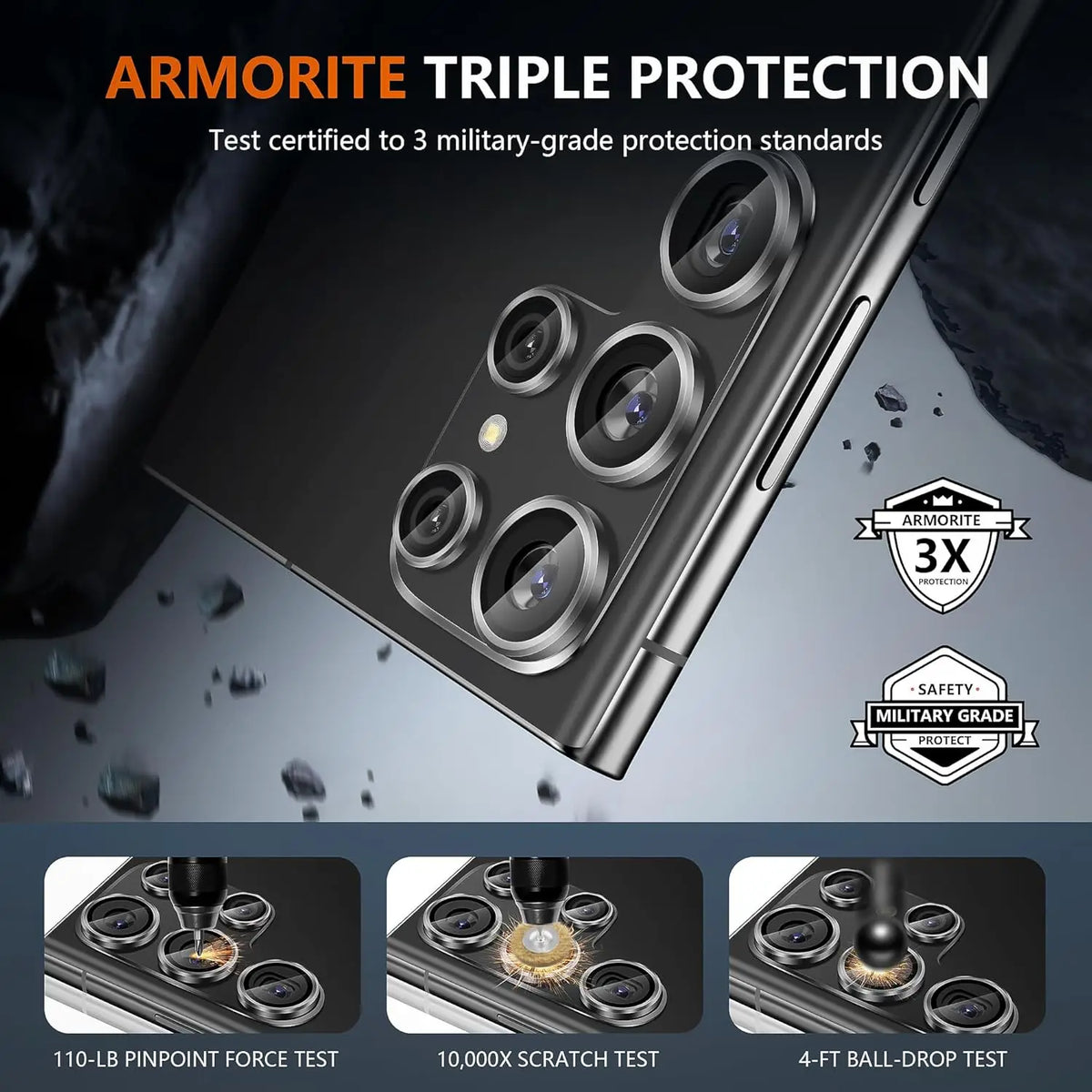 Metal Ring Glass Camera Lens Protector for Samsung Galaxy S26 S25 Ultra S24 S23 Plus S26Ultra S26Plus S26+ Camera Screen Cover