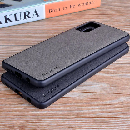 Case for Samsung Galaxy Note 10 Lite Plus coque Luxury textile Leather skin soft TPU cover for samsung note 10 lite case capa