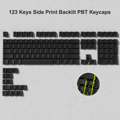 140 Keys White Grey PBT Keycap RGB Shine Through Double Shot Keycaps Cherry Profile for MX Switches  Mechanical Gaming Keyboard