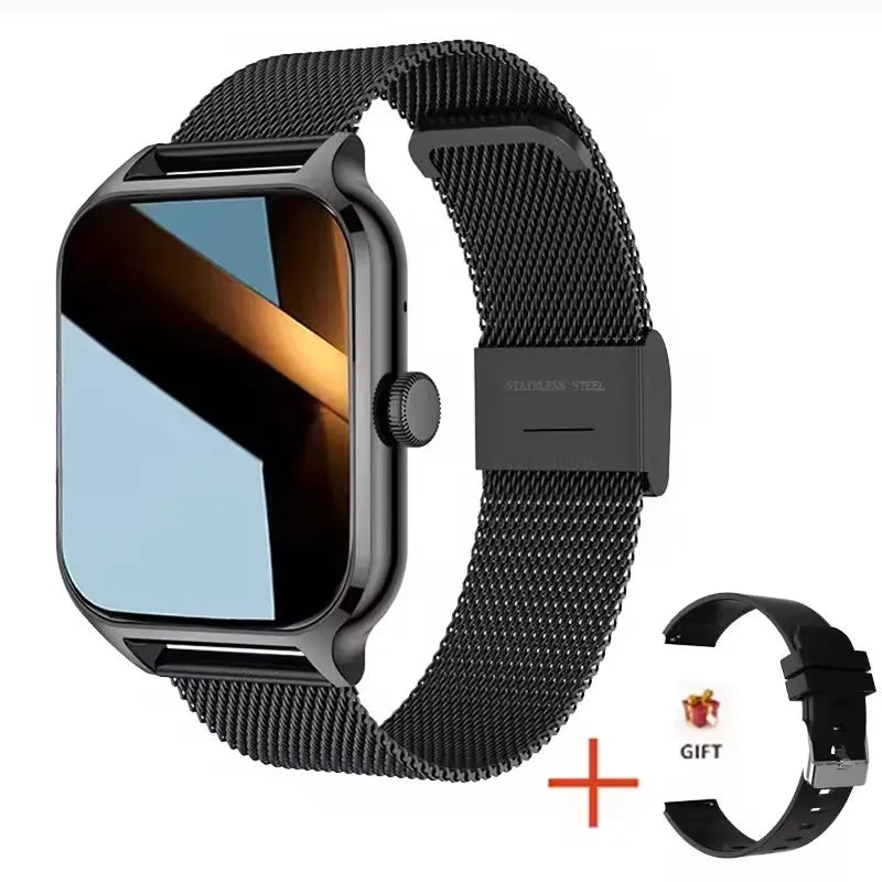 2026 Women Smart Watch Men Full Touch Screen Heart Rate Fitness Tracker Ladies Watch Bluetooth Call Smart Clock for Android IOS