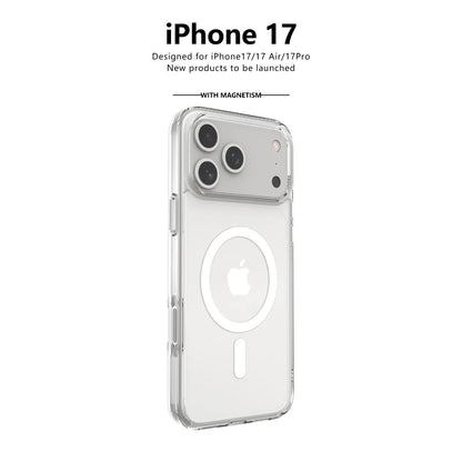 Shockproof For Magsafe Clear Magnetic Wireless Charge Case For iPhone 17 Air 17 Pro Max Hybird Hard Acrylic Back Cover Bumper