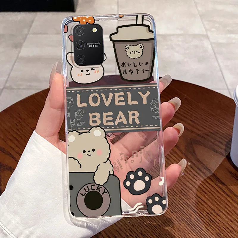 Casing For Samsung S10 Lite Case G770F Aesthetic Cute Cat Fashion Transparent Back Cover For Samsung Galaxy S10 Lite Phone Case