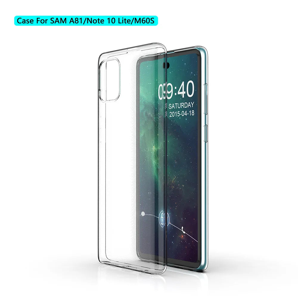 Clear Case for Samsung Note10 lite M60s Transparent Soft TPU Shockproof Phone Back Case for Samsung Galaxy Note 10 lite/A81/M60S