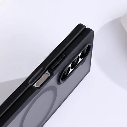 For Samsung Galaxy Z Fold 4 5 6 7 8 Ultra For Magsafe Case Transparent Hinge Folding Shockproof Magnetic Wireless Charging Cover