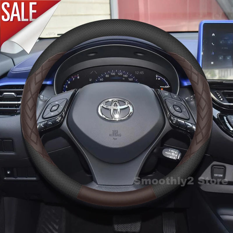 Leather Car Steering Wheel Cover For Toyota CHR 2025 Crown Sports 2016-2024 Auto Steering Wheel Toyota Crown Sports Accessories