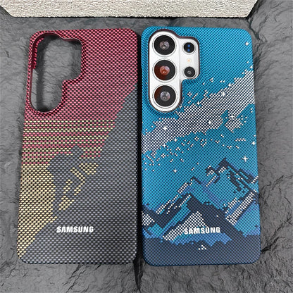 For Magsafe Carbon Fiber Case For Samsung Galaxy S26 S25 S24 S23 S22 Ultra Plus S25FE A 57 56 55 17 16 15 Magnetic Charge Cover