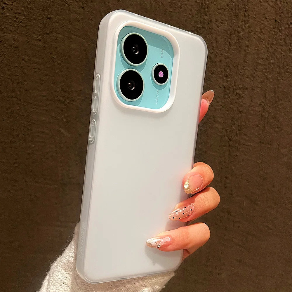 Luxury Candy Color Matte Phone Case For Xiaomi Redmi Note 15 14 13 12 Pro Plus 5G 12S 11 Redmi 14C 13 12 Shockproof Bumper Cover