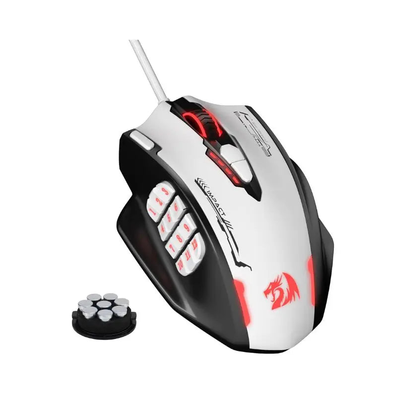 Redragon M908 Impact RGB MMO Gaming Mouse Optical Wired Ergonomic Design with Max 24000 DPI High Precision 18 Programmable Butto