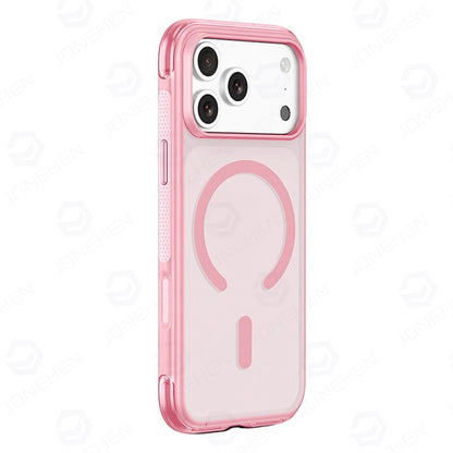 For Magsafe Anti-knock Airbag Matte Translucent Case For iPhone 16 17 18 Pro Max Rotate Magnetic Bracket Shockproof Armor Cover