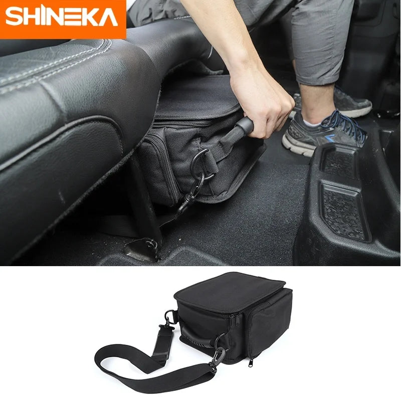 SHINEKA Organizer for Jeep Wrangler JK JL JLU 2007-2023 Sports Rubicon Gladiator JT Backseat Rear Under Seat Storage Bags Box