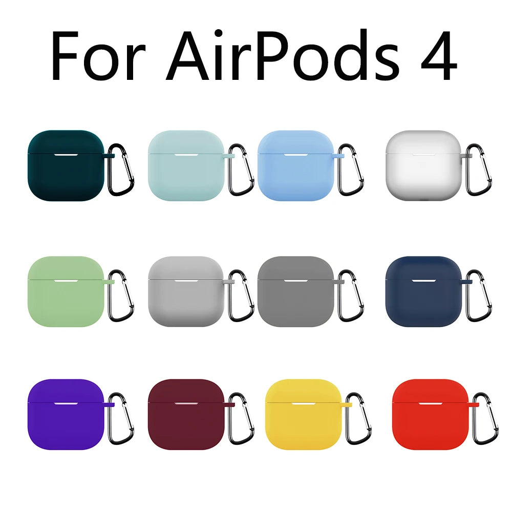 Wireless Headset Silicone Cover For AirPods 4 4th 5 Gen 2026 2024 Case For AirPods 5 Air Pods 4 Coque Soft TPU Fundas With Hook