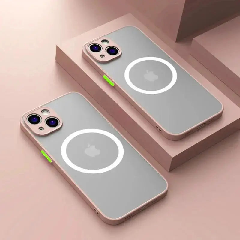 Luxury Matte Armor Magnetic For Magsafe Wireless Charge Case For iPhone 15 16 14 13 11 12 Pro Max Mini Plus XS X XR Cover Funda