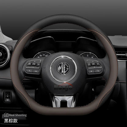 Leather Car Steering Wheel Cover for MG 3 5 One ZX RX5 ZS EHS HS PHEV Luxury Hybrid 2025 2026 Accessories