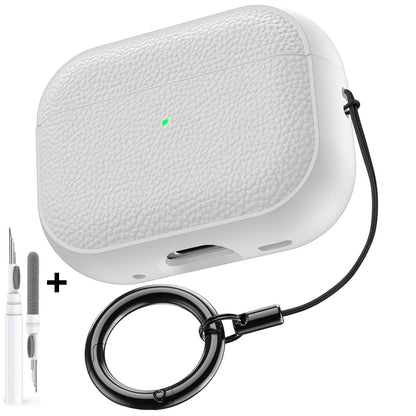 For AirPods 5/4/Pro 3 Leather Pattern TPU Earphone Accessories Full Protective Case with Keychain for AirPods 5/4/Pro 3/Pro 2