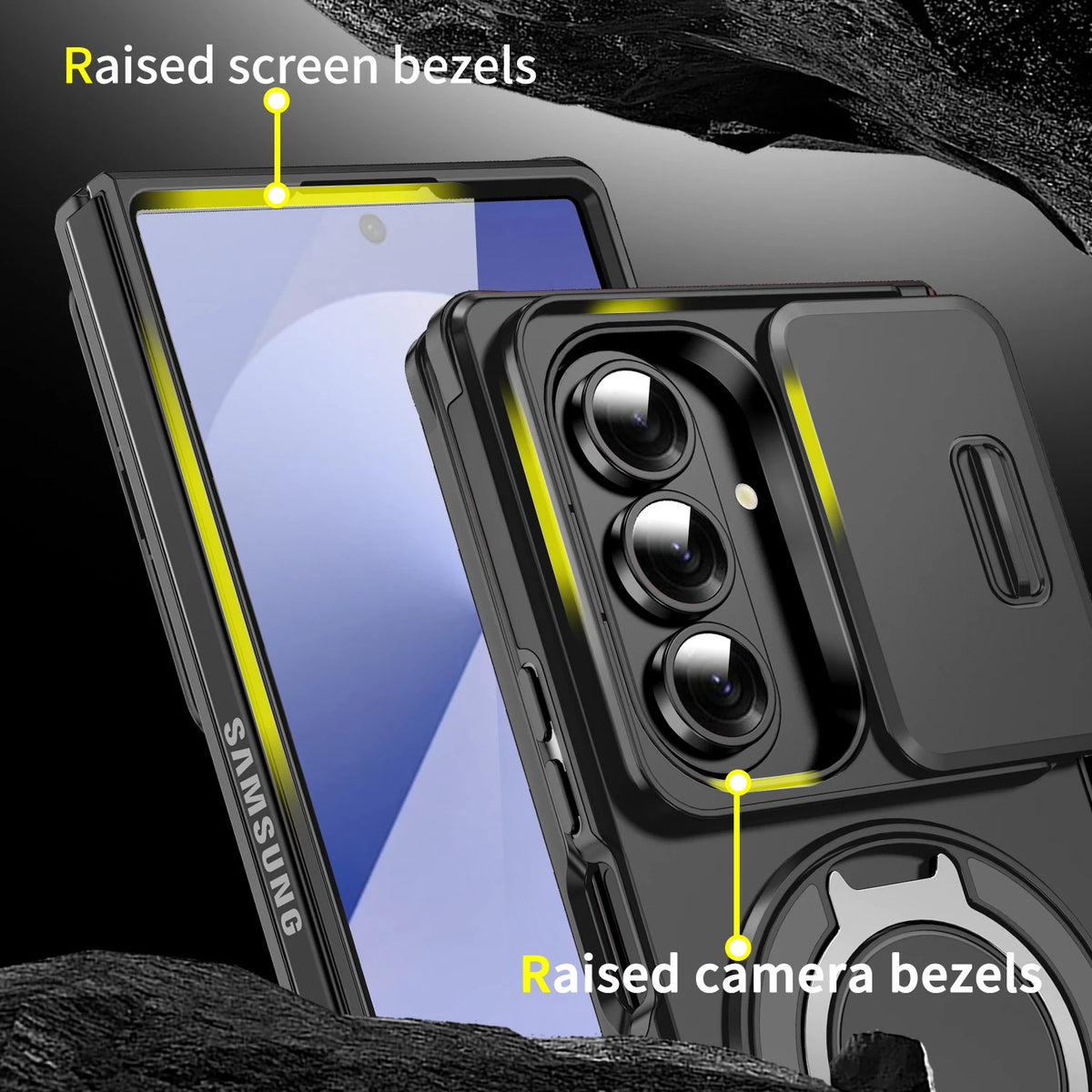 Suitable for Samsung Galaxy Z Fold 7 6 Flip 7 6 360 Degree Rotating Magnetic Bracket With Camera Protection Phone Case