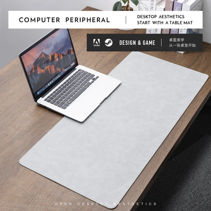 Crazy Horse Texture Pu Mousepad Portable Mouse Pad Large Gaming Waterproof Non-slip Suede Desk Mat Computer Keyboard Desk Pad