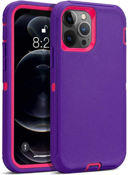 3 in 1 Military Armor Shockproof Phone Case For IPhone 16 15 14 13 12 11 Pro Max 14Plus XS XR Otter Case Box Belt Clip Cover