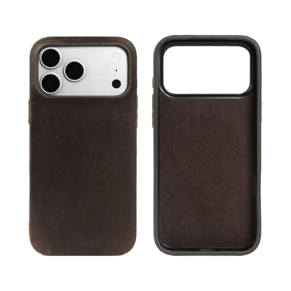 Crazy Horse Pattern Genuine Leather Case For iphone 17 Pro Max Air 16e 16 15 14 Plus 13 12 Mini 11 XR XS Max 7 8 Back Cover Case
