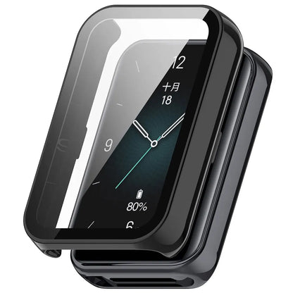 Tempered Glass + PC Case For Honor Band 9 Smart Watch All-Around Screen Protector Hard Bumper for Huawei Honor Band9 Cover