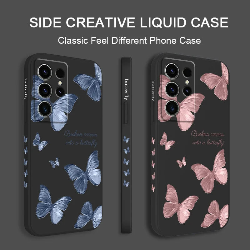 Little Butterfly Phone Case For Samsung Galaxy S24 S23 S22 S21 S20 S10 S10E S9 Ultra Plus FE Note 20 Ultra 10 9 Plus Cover
