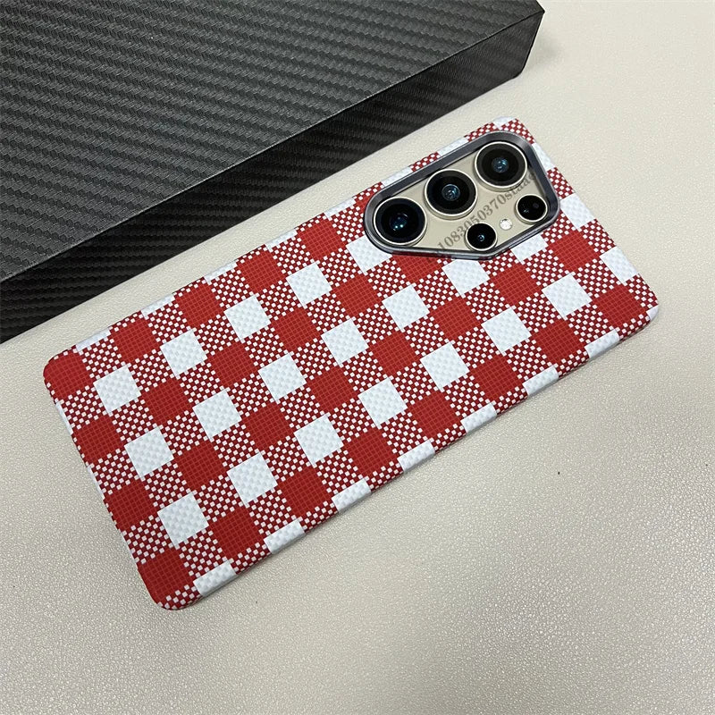 Luxury Carbon Fiber Wireless for Magsafe Case for Samsung Galaxy S26 S25 S23 S24 S22 Ultra Plus Alloy Lens Protection Hard Cover
