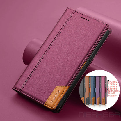 Magnetic Flip Leather Case For Samsung Galaxy S26 S25 Edge S24 S23 Ultra S22 S21 FE S20 S10 Plus Note20 A17 A16 A56 Wallet Cover