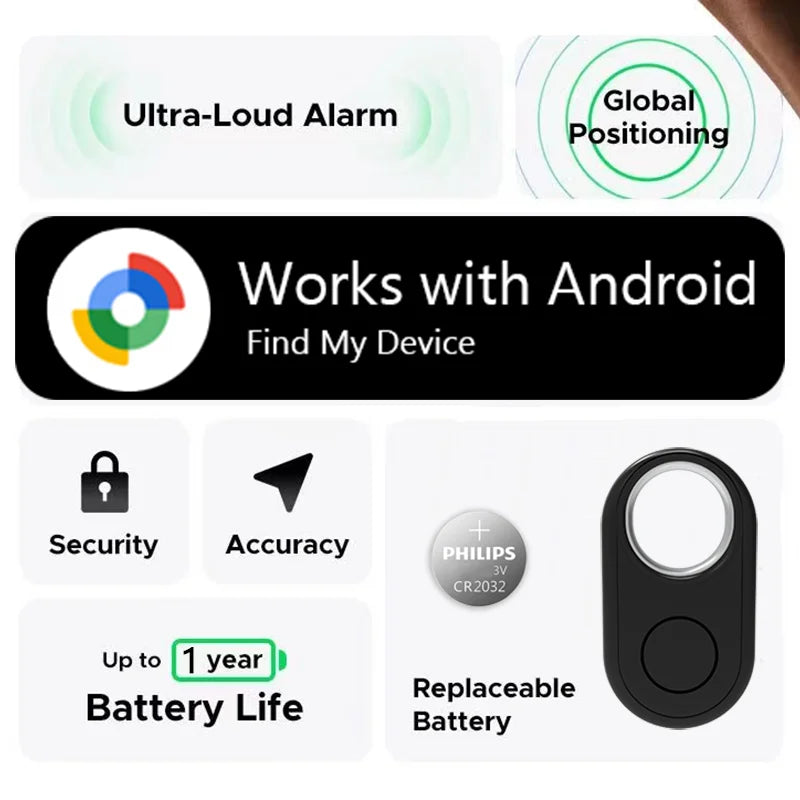 GPS Tracker for Android Devices Tag Work With Google‘s’ Find Hub App Key Finder Pet Smart Tag for Samsung Pixel Cellphones
