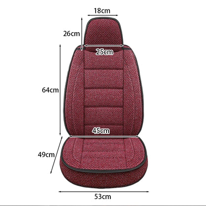 Four Season Universal Car Seat Cover Linen Fabric Front Single Seat Cushion Auto Suv Truck Van All-inclusive Protector Cover