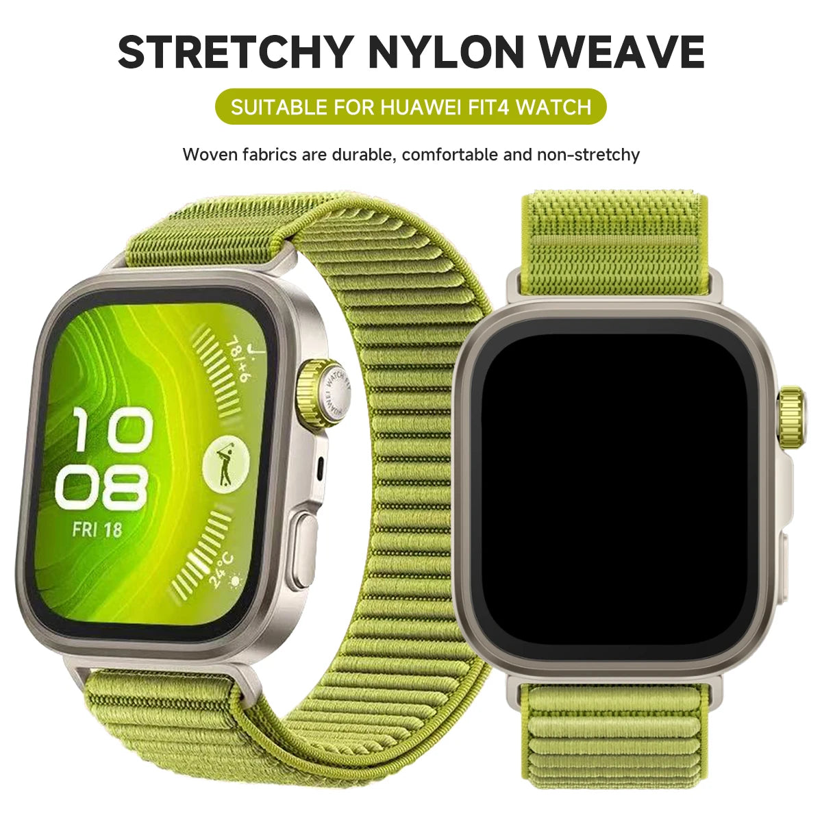 Sports Nylon Strap for Huawei Watch Fit 5 5Pro Smartwatch Woven Loop Wristband for Huawei Watch Fit3/4/4Pro Replacement Bracelet