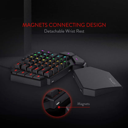 Redragon K585 Wired DITI One-Handed RGB Mechanical Gaming 42 Keys Type-C Gaming Hot-Swappable Wrist Rest Keyboard