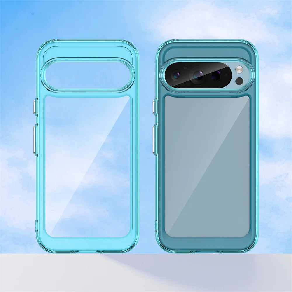 Fashion Transparent Acrylic Case For Google Pixel 9 8 7 Pro 8 10A Colorful Hard Clear Shockproof Thin Cover For Pixel 10 Pro XL