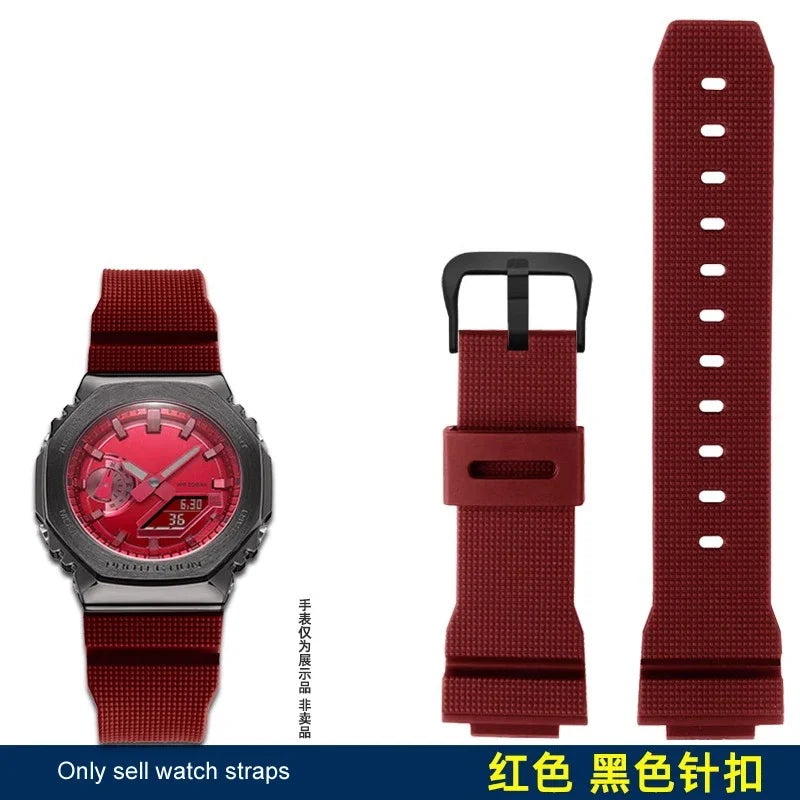 High quality rubber strap For Casio G-Shock GM2100 GA2100 DW5600GM GA 2100 DW6900 silicone waterproof strap 16mm bracelet
