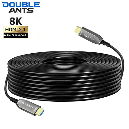 HDMI 2.1 Fiber Optic Cable Long Distance 8K@60Hz 4K@240Hz 48Gbps AOC HDMI Optical Cable for Projector TV Monitor Commercial Show