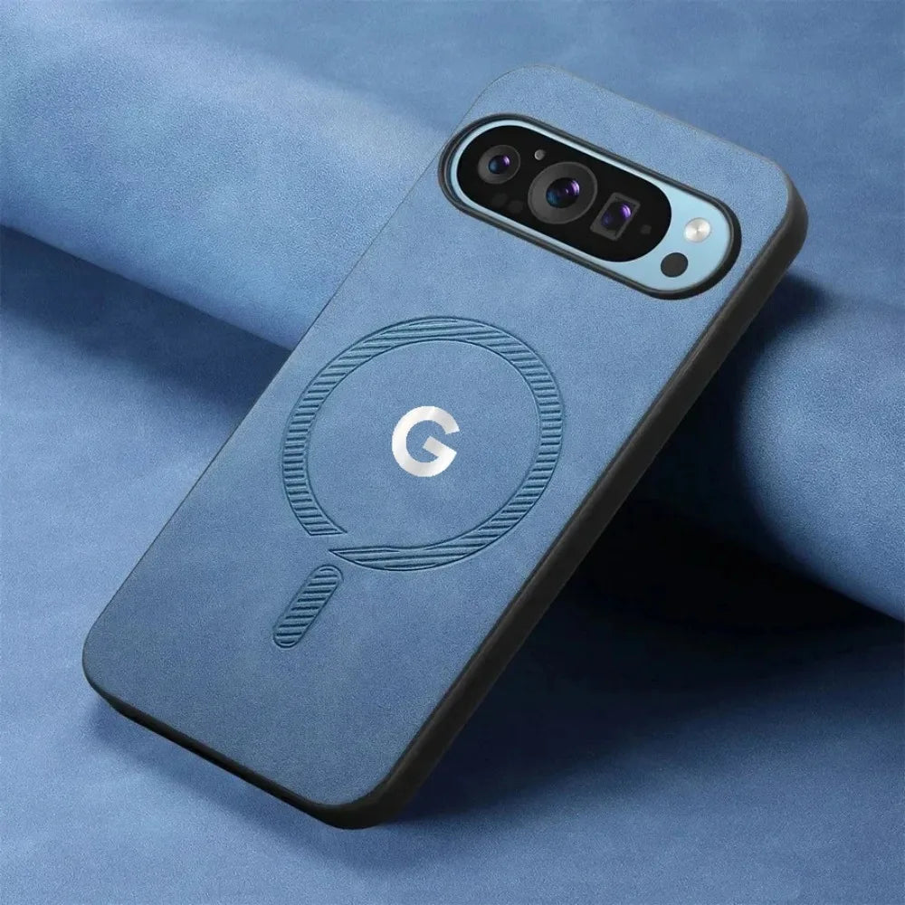 Fashion Skin-friendly PU Leather Slim Case For Google Pixel 11 10 9 Pro XL 8 7 9A 8A Magnetic Charge Full-Pack Shockproof Cover